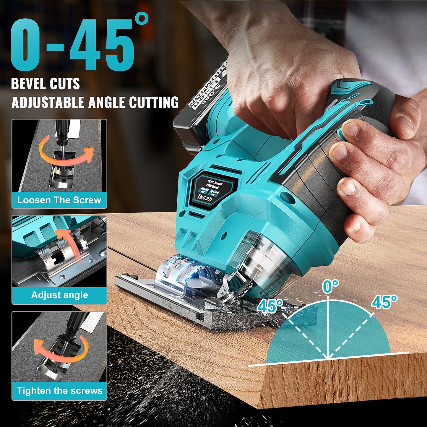 Cordless Jig Saw For Makita 18V Battery:Brushless Motor jigsaw tool with Variable Speed