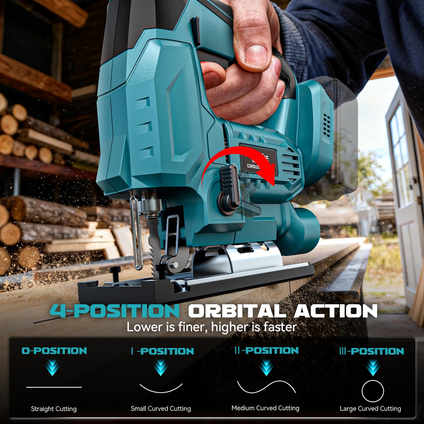 Ecarke Cordless Jig Saw Compatible With Makita 18V Battery (Without Battery)