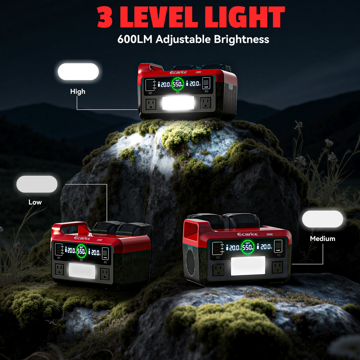 Ecarke 550W Portable Power Inverter Compatible with Milwaukee 18V Battery, Power Station DC18V to AC110V Pure Sine Wave