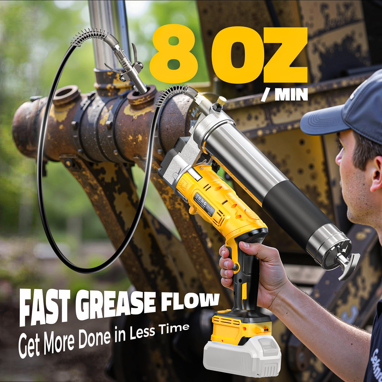 Ecarke Cordless Grease Gun Compatible with DeWalt 20V Battery (Tool Only)
