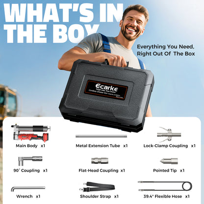 Ecarke Cordless Grease Gun Compatible with Milwaukee 18V Battery (Tool Only)