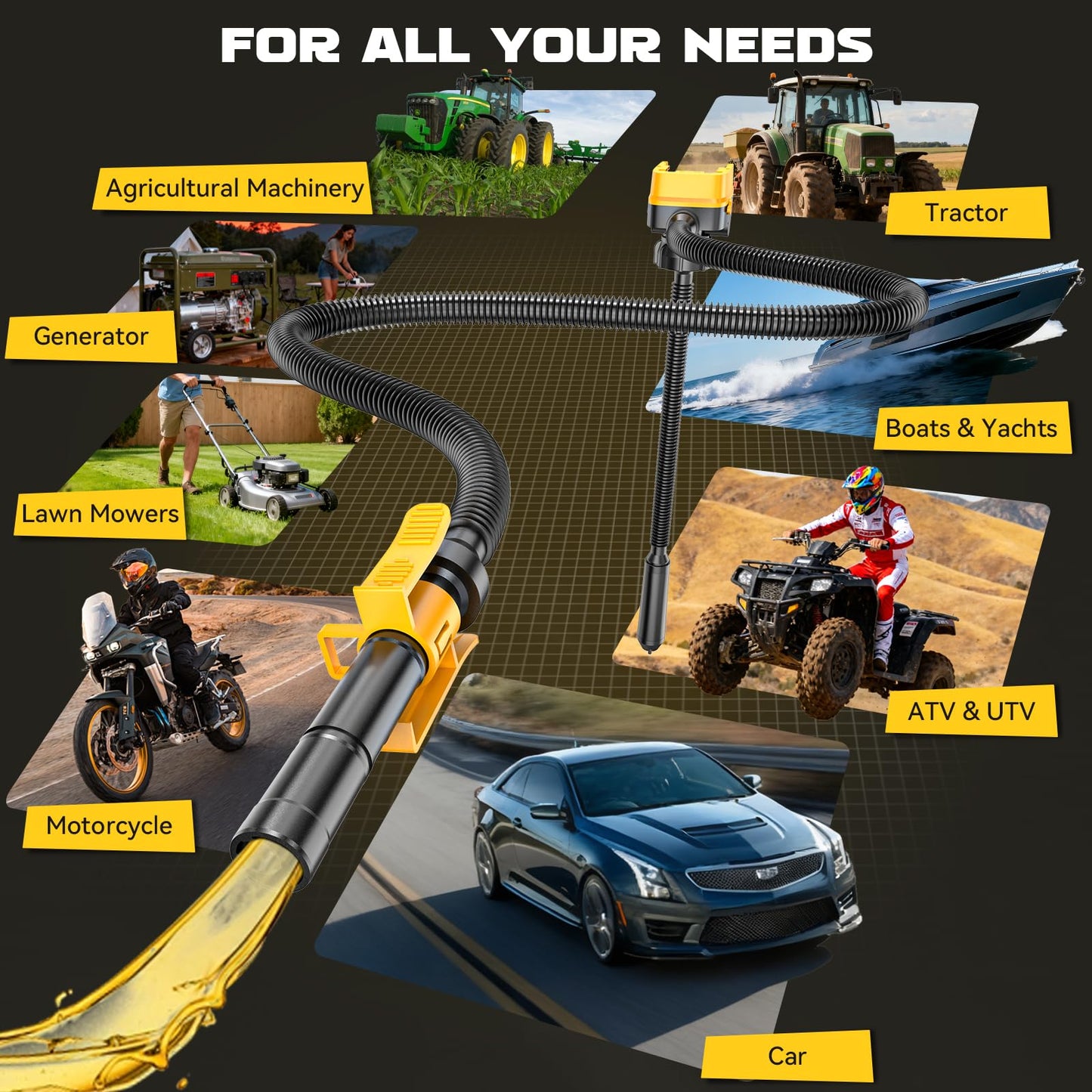 Ecarke Auto Shut-Off 3.2GPM Cordless Fuel Transfer Pump, Compatible with DeWalt 20V Milwaukee 18V Battery (No Battery)