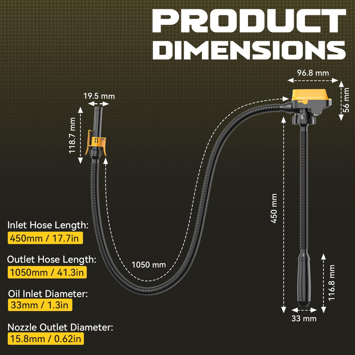 Ecarke Auto Shut-Off 3.2GPM Cordless Fuel Transfer Pump, Compatible with DeWalt 20V Milwaukee 18V Battery (No Battery)