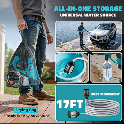 Ecarke Cordless Pressure Washer Compatible with Makita Battery(2 Battery&Charger Included)