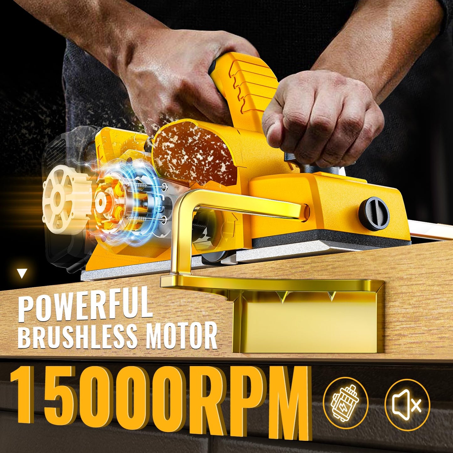 Cordless Electric Hand Planer: 3-1/4-Inch Handheld Planer Compatible with Dewalt 20V Battery (No Battery)